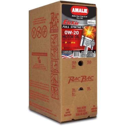 Amalie Elixir Full Synthetic 0W-20 DEXOS1 (160-65750-21) 6 Gallon RacPac | Made in USA