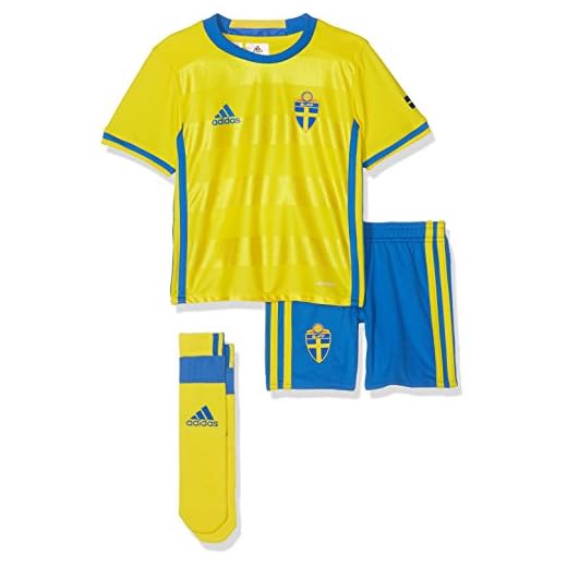 adidas Barn fotboll/hemutrustning Sverige Mini fotbollsutrustning, Gul/Broyal, 98