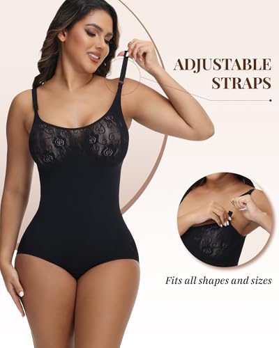 Image of SHAPESHE Shapewear for Women Faja Colombianas Moldeadoras Seamless Bodysuit | Built In Underwire, Short with Nipple Cover,Anti-slip Silicone Strips, Zipper Closure, Tummy Control, Butt Lifting,