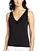 Cinema Etoile Women's Lace Trim V-Neck Camisole, Black, Large