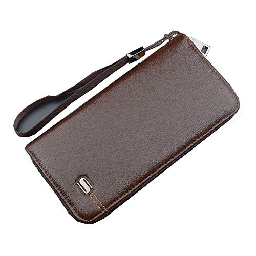 Goodlife iphone XS Max phone case, leather men business Flip Litchi Skin Cover ultrathin anti fall Protective sleeve Protector, dark brown