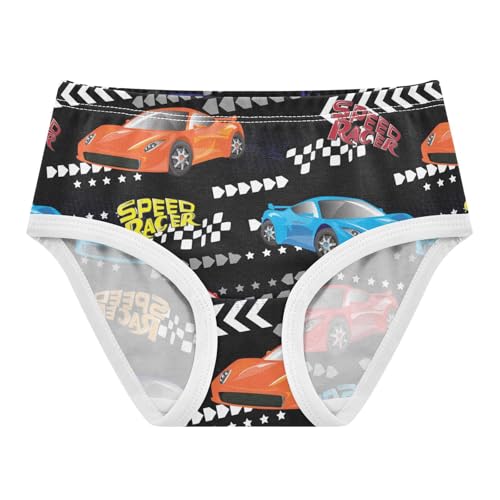 Wusikd Racing Car Girls Underwear Cotton Road Girls Briefs Soft Toddler Underwear 4T Multi