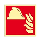 Mittel und Geräte zur Brandbekämpfung - Schild Kunststoff nachleuchtend selbstklebend 150 x 150 mm ISO