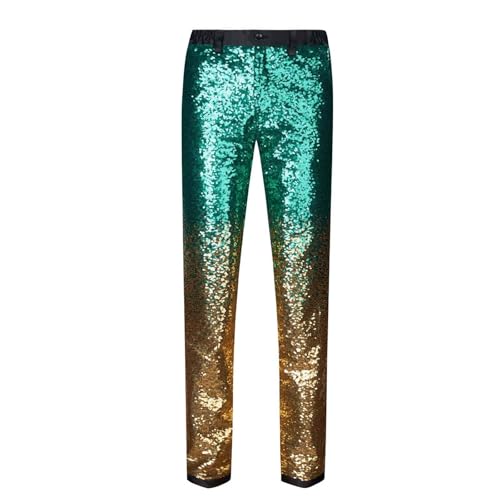 Pantalon Slim à Sequins dégradés masculins aux reflets uniques
