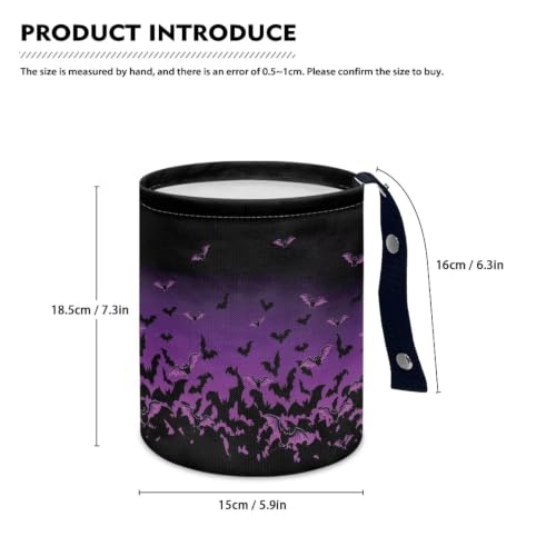 Image of Halloween Bats Car Trash Can Collapsible Portable Small Car Garbage Bin for Front Seat, Back Seat, Floor, Headrest Rubbish Bin Universal for SUV Trucks