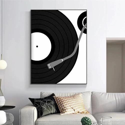 Peinture sur toile minimaliste instrument de musique pour grand mur