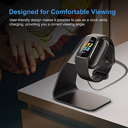 CAVN Charger Compatible with Fitbit Charge 5/Luxe, Portable Charger Stand Cable Replacement Charger Charging Dock Charge 5 Charger Stand with Charger Cable for Charge 5/Luxe Activity Tracker