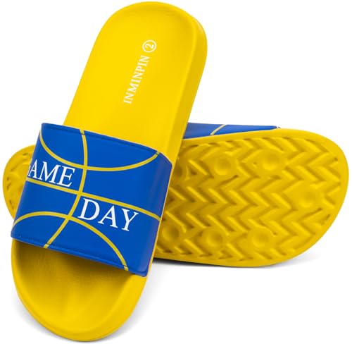 Image of INMINPIN Kids Boys Girls Ball Sprots Slides Sandals Ultra Comfortable Beach Pool Shower Shoes House Slide Indoor Outdoor for Sports Fan