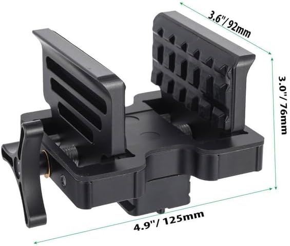 Arca Swiss Saddle Mount with 1/4" and 3/8" Screw Holes, Shooting Rest Head, Universal Rifle Clamp for Tripod Hunting, Shooting, Target Practice, and Outdoors