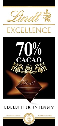 Lindt EXCELLENCE 70 % Kakao - Edelbitter-Schokolade Tafel | Vollmundige Bitter-Schokolade | Dunkle Schokolade | Vegane Schokolade | Schokoladengeschenk, 100g