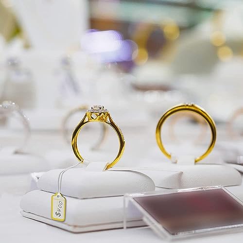 500 قطعة من بطاقات أسعار المجوهرات مع خيط مرفق، ملصقات أسعار ورقية، ملصقات عرض الملابس، سعر قابل للكتابة، علامات مربوطة مع خيط مرن وعروة معززة (ذهبي)