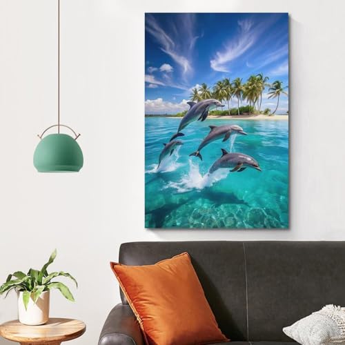 Affiche murale dauphin grand format poster suspendu île moderne - 4