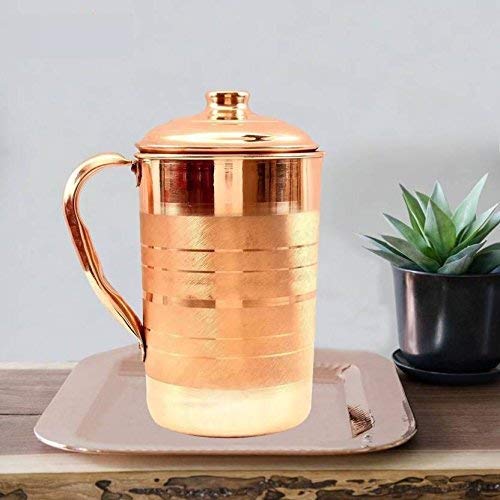 Krishna Copper Copper Jug Pitcher Leak Proof Platinum Serving
