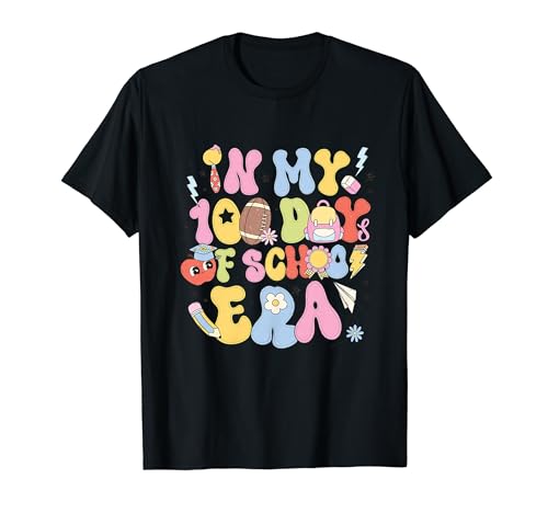 Groovy 100 Days of School Era Doodle Apple Cute Teacher Kids Camiseta