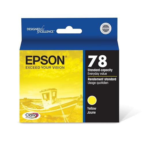 EPSON 78 Claria Hi-Definition Ink Standard Capacity Yellow Cartridge (T078420) Works with Artisan 50, Photo R260, R280, R380, RX580, RX595, RX680