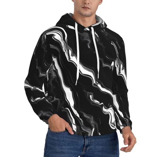 Sweat à capuche marbre noir et blanc pour vos sorties urbaines et moments cocooning