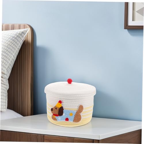 Panier de rangement pour jouets en coton avec couvercle grande taille - 7