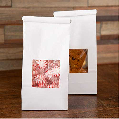 Bakery Bags with Window 1 2 LB White 25 Pack - White 1 2 lb tin tie Coffee Bakery Bags w Window