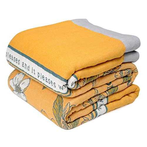 Boho Throw Blanket for Bed 100% Cotton Ultra Soft Rustic Quilt Fall Blanket Floral Printed Farmhouse Decor Bed Blankets,60"×80" All Season Rustic Throw for Sofa Couch Chair