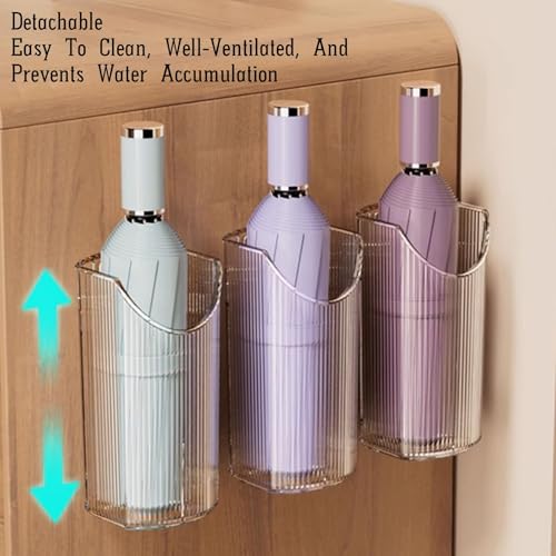 Porte-parapluies mural compact sans perçage pour rangement vertical efficace
