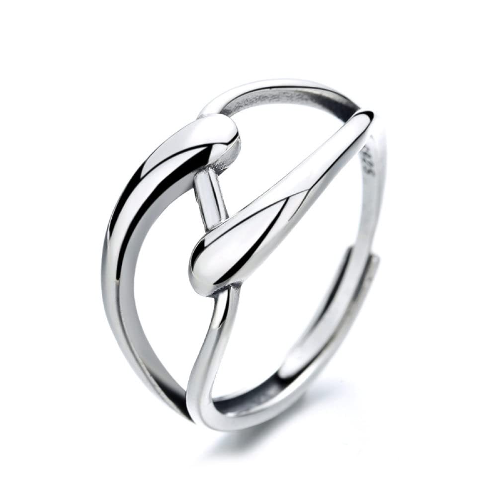 Bague ajustable pour femme bijoux rétro entrelacé qualité chic - 7