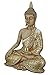 Produktbild GILDE Deko Skulptur Buddha Figur sitzend - Meditation - Dekoration Wohnzimmer - Geschenk Geburtstagsgeschenk - braun/goldfarben - Höhe 35 cm