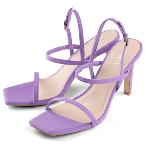 Image of Women's Strappy High Heeled Sandals Open Toe Ankle Strap heels Comfy Weddings Shoes