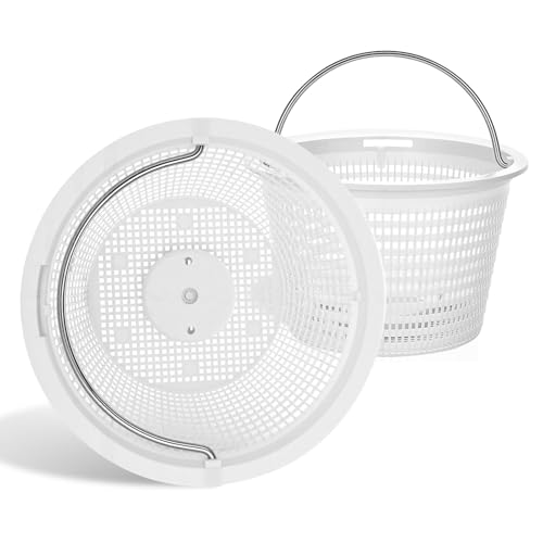 Monitok 2-Pack Weighted Pool Skimmer Basket for Inground Pools Heavy Duty Filter Basket with 316 Stainless Steel Handle Replacement for Hayward SP1070/SP1070E & Pentair U-3