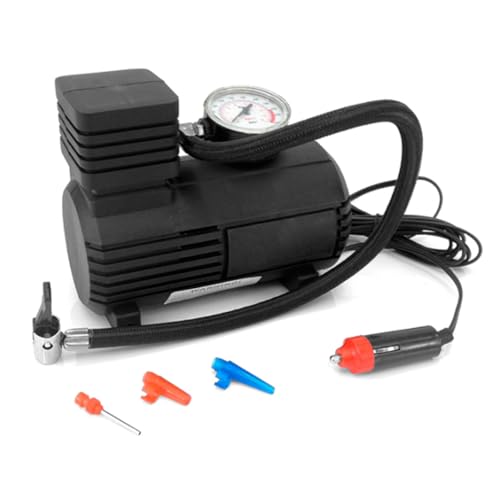Mini Compressor de Ar Portátil 12V para Veículos Com Manômetro Inflador Rápido e Compacto Ideal para