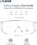 LANON 3 Pack Safety Glasses Over Eyeglasses,ANSI Z87.1 Standard,Anti-Fog & Scratch,Peripheral Protection, High Transmission,Anti-UV,Wrap Around Clear Safety Goggles