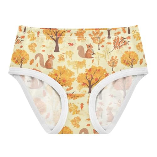 Wusikd Autumn Trees Girls' Underwear Cotton Cute Squirrels Girls Briefs Soft Toddler Underwear 2T