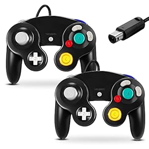 Gamecube Controller, Fiotok Classic Wired Controller for Wii Nintendo Gamecube (Black-2Pack)