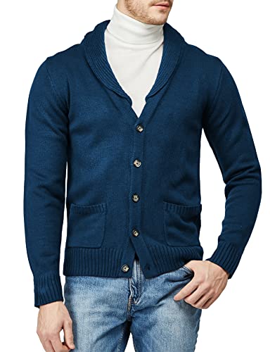 H2H Mens Casual Comfortable Fit Cardigan Sweater Shawl Collar Soft Fabric2