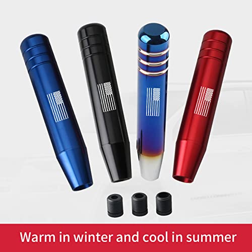 Miytsya 2 Pcs Gear Stick Shifter Knobs, 7 Inch American Flag Design Metal Gear Stick Shift Knob, Automatic Shift Knob, Weighted Car Shift Handle Knob Fits Most Transmission Vehicle (Multicolored) #TOP4