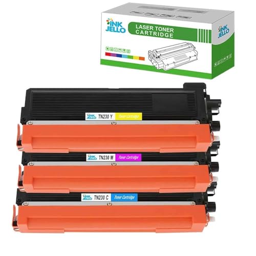 InkJello Compatible Toner Cartridge Replacement for Brother DCP-9010CN HL-3040CN HL-3070CW MFC-9120CN MFC-9320CW TN230 (Cyan, Magenta, Yellow, 3-Pack)