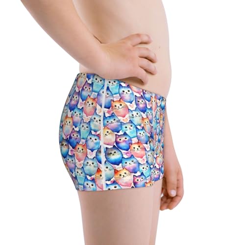 Boys' Cotton Boxer Brief Soft Underwear-Cartoon Colorful Cute Cat2