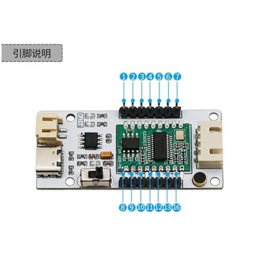 Módulo de reconocimiento de voz inglés español USB UART y detector bajo voltaje 3