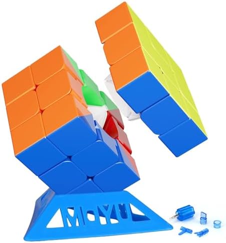 Moyu RS3M 2021 Magnetic Speed Cube Maglev Version(Upgraded), Speed Cube 3x3 Sticker-Less Quieter Turning, Magic Cube 60pcs Magnets on Axes&Corners Steady Turning, Gift for Speed Cuber