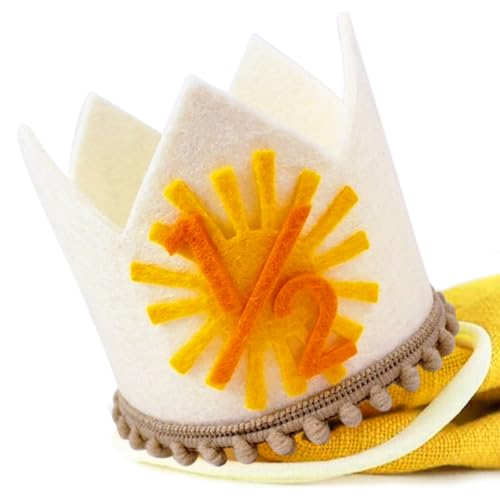 JeVenis Half Way Around the Sun Birthday Hat - Boho 1/2 Birthday Crown for Party Decoration and Supplies