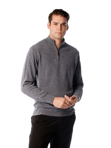 Cashmere Boutique 100% Pure Cashmere Half Zip Sweater for Men –Pullover, Long Sleeve, Soft and Warm Quarter Zip Sweater2