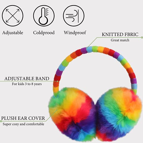 F Flammi Kids Knit Earmuffs Winter Outdoor Furry Ear Warmers for Boys Girls from Toddler to Big Kids4