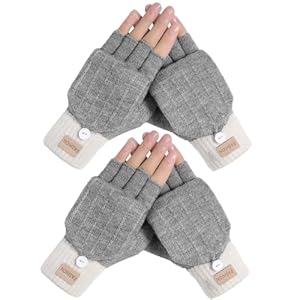 1/2 Pairs Gloves for Women – Fingerless Glove Women, Ladies Thermal Touchscreen Glove, Warm Soft Winter Gloves&Mittens