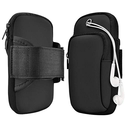 Image of Universal Running Water Resistant Washable Mobile Holder Arm Band for Fitness Gym Outdoor Sports for All Smart Phones (Deep Black)