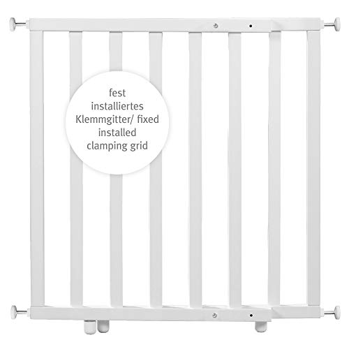 roba geschlossenes Türschutzgitter zum Klemmen, Schutzgitter natur, Klemmgitter mit variabler Breite 62-106 cm, Tür- und Treppengitter für Kinder und Haustiere