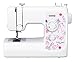 BROTHER KE14s Machine à Coudre, Acier Inoxydable, Blanc/Rose, 40 x 15 x 31 cm