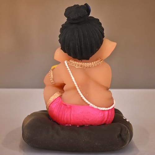 Image of KariGhar Resin Modak Ganesh Idol Perfect for Car Dashboard and House Warming Multicolor 4 inch
