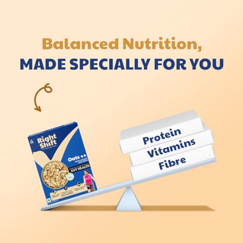 Image of Right Shift High Protein Oats++ with Millets & Seeds, 40g | Ideal for Weight Loss, High Fibre | Ready to Cook | No Added Preservatives | Clinically Proven Ingredients for Gut Health