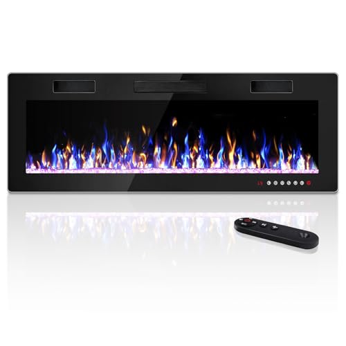 50 Inch Electric Fireplace with Remote and Touch Screen