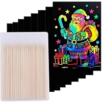 Cityrosy Scratch Art Paper Rainbow Sets 100 Pcs-Black Magic Scratch Off Craft Set for Kids Classroom Supplies Kits for Age 3-12 Kids Party Games Christmas Birthday Gifts Halloween