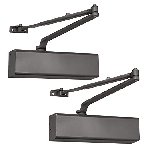 Door Closer Dark Bronze for Commercial Heavy Use Doors Backcheck Delayed Action Latch Speed 1-6 Power Adjustable LH816 ANSI/BHMA Grade 1 Door Closer 4000 Openings/Day 2 Pack